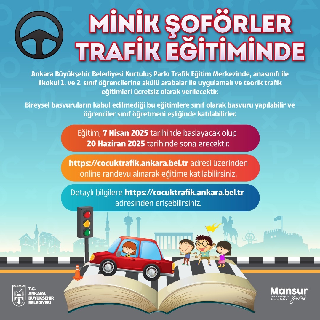 Ankara Büyükşehir Belediyesi'nden Başkentli Miniklere Ücretsiz Trafik Eğitimi