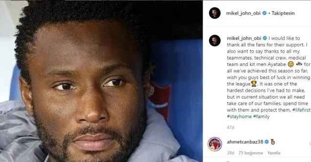 Obi Mikel’den ayrılık açıklaması