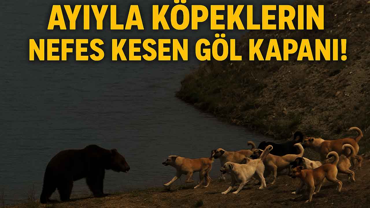 Yozgat'ta Nefes Kesen Karşılaşma: Ayı ile Köy Köpekleri Göldeki Balıkların Peşinde Karşı Karşıya Geldi!