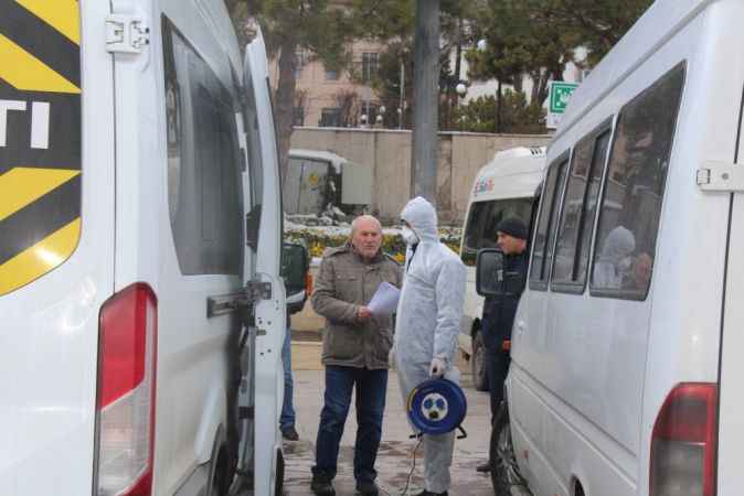 Taksi ve servislere dezenfekte