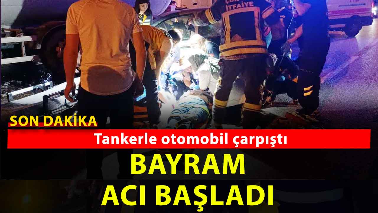 Yozgat'ın yanı başında akıl almaz olay: kontrolden çıkan otomobil tankerle çarpıştı