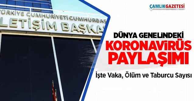 İletişim Başkanlığı Dünyadaki Koronavirüsün görüldüğü vaka, ölüm ve taburcu sayılarını açıkladı