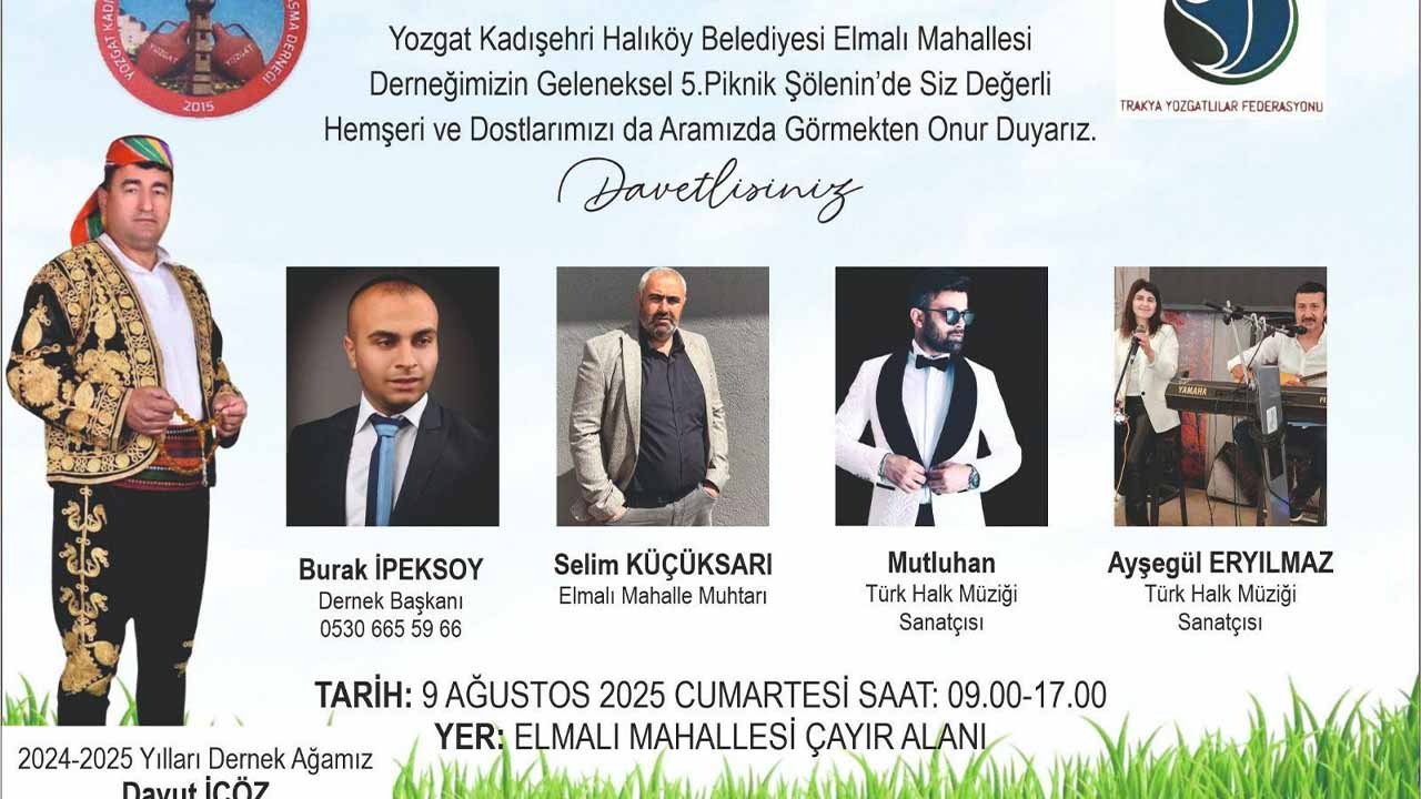 Yozgat Kadışehri Elmalı Mahallesi’nde 5. Geleneksel Piknik Şöleni Heyecanı