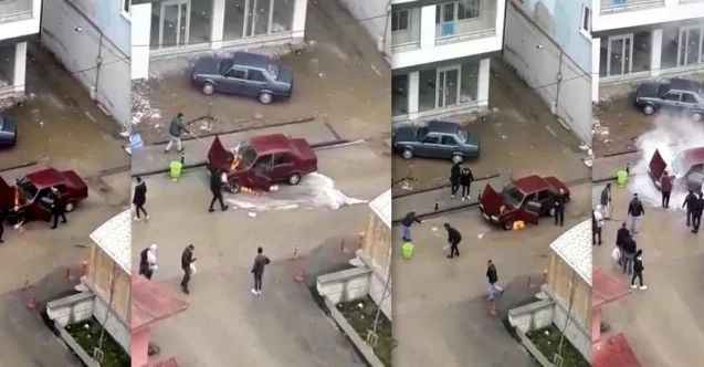 Bayburt’ta araç yangını