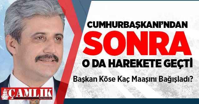 Başkan Köse 3 aylık maaşıyla Biz Bize Yeteriz Türkiyem kampanyasına destek oldu