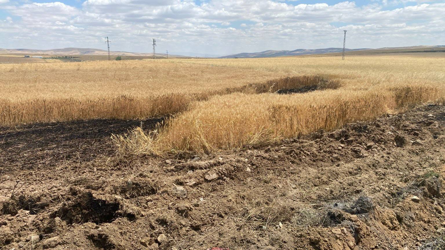 Yozgat’ta Buğday Tarlasında Yangın
