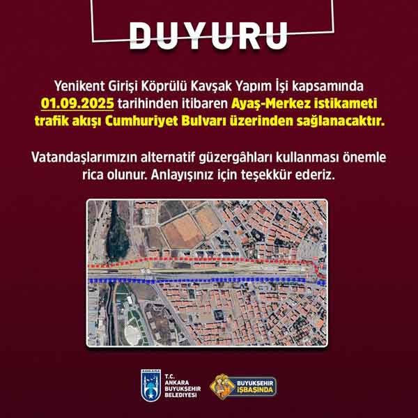 Yenikent Girişi Köprülü Kavşak Projesi Başlıyor