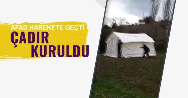Yozgat'ta karantina nöbeti tutan jandarma için AFAD'tan çadır