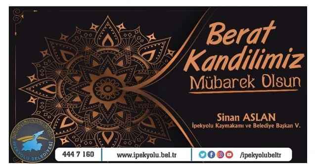 Kaymakam Aslan’dan Berat Kandili mesajı