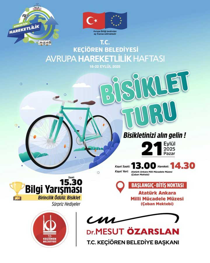 Keçiören Belediyesi’nden Bisiklet Ödüllü Bilgi Yarışması ve Bisiklet Turu