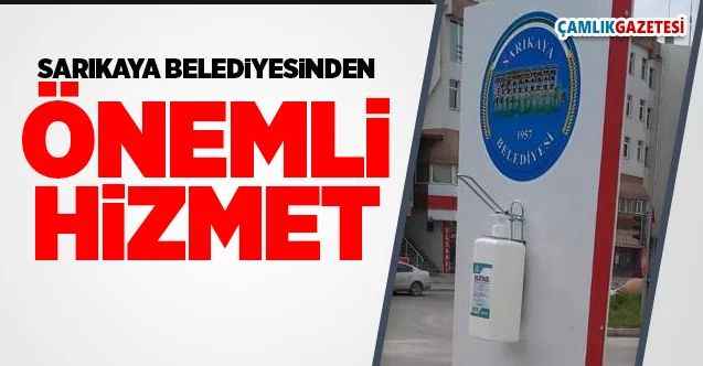 Sarıkaya Belediyesi belirli noktalara dezenfekte standları yerleştiriyor