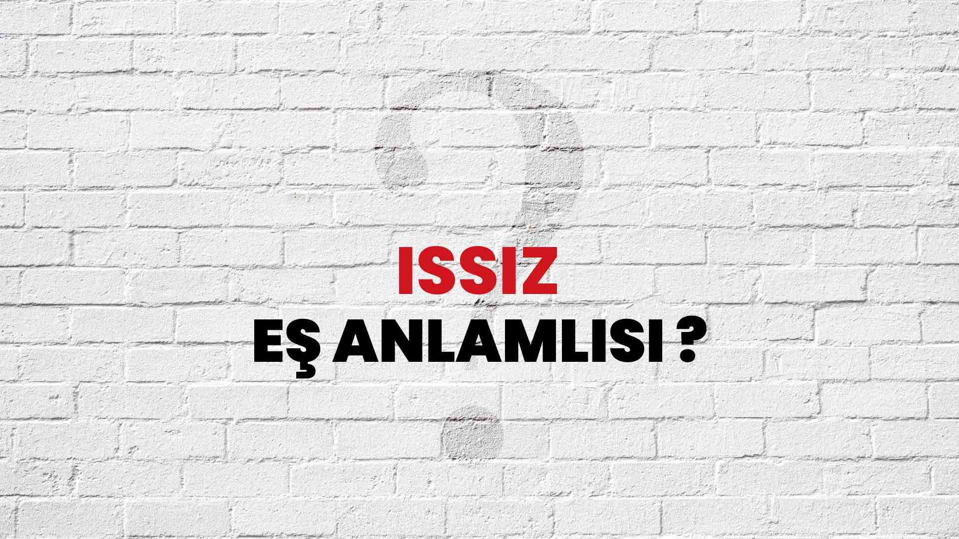 Issız Kelimesinin (Sözcüğünün) Anlamı ve Eş Anlamlısı Nedir