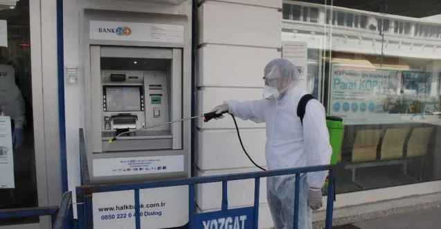 Yozgat Belediyesi banka ATM’lerini dezenfekte etti