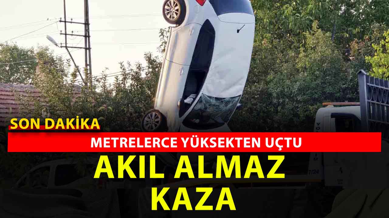 Yozgat'ın o ilçesinde akıl almaz kaza: otomobil metrelerce yüksekten uçtu!