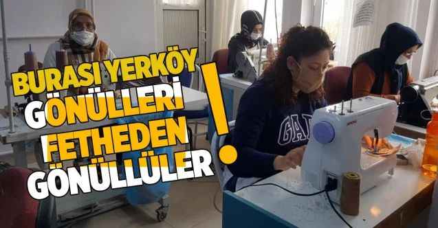 Yerköy’de kursiyerler gönüllü maske üretiyor