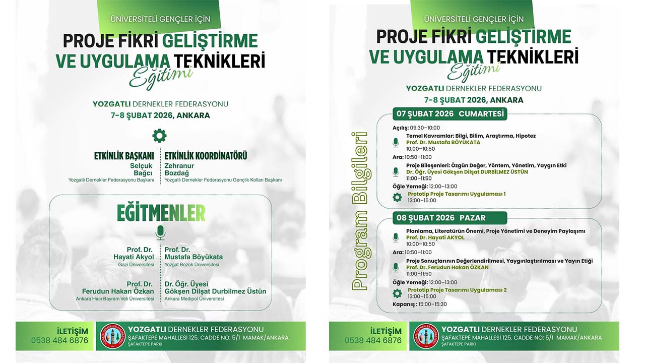 Yozgatlı Dernekler Federasyonu’ndan Üniversitelilere Büyük Fırsat