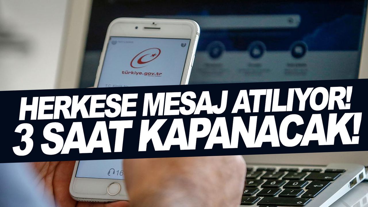 Yozgat'ta Herkese Mesaj Gönderildi! Sistem 3 Saat Kapanacak