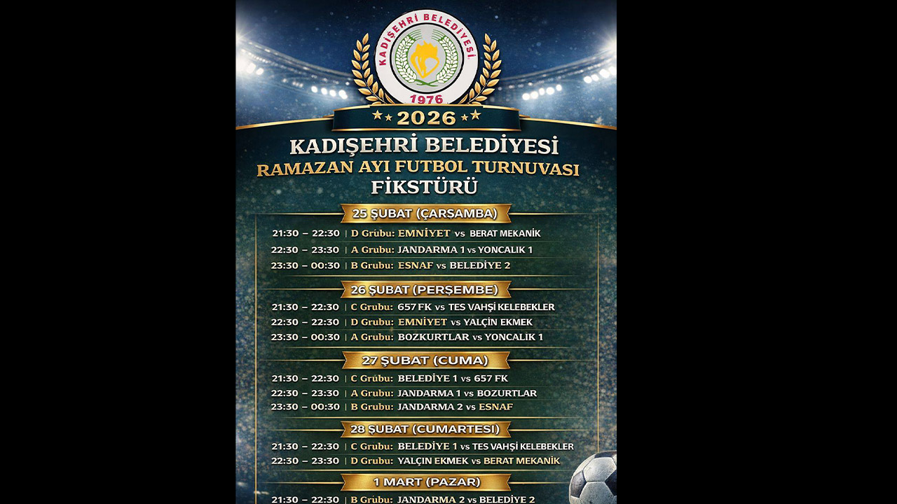 Kadışehri Belediyesi Ramazan Ayı Futbol Turnuvası Kura Çekimini Tamamladı