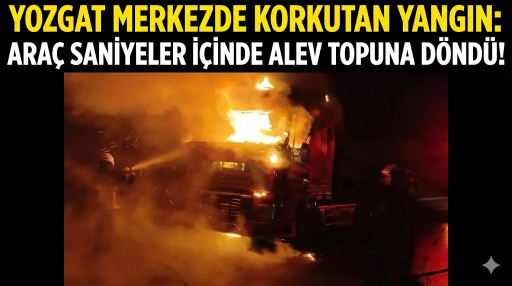 Yozgat Merkezde Korkutan Yangın: Araç Saniyeler İçinde Alev Topuna Döndü!