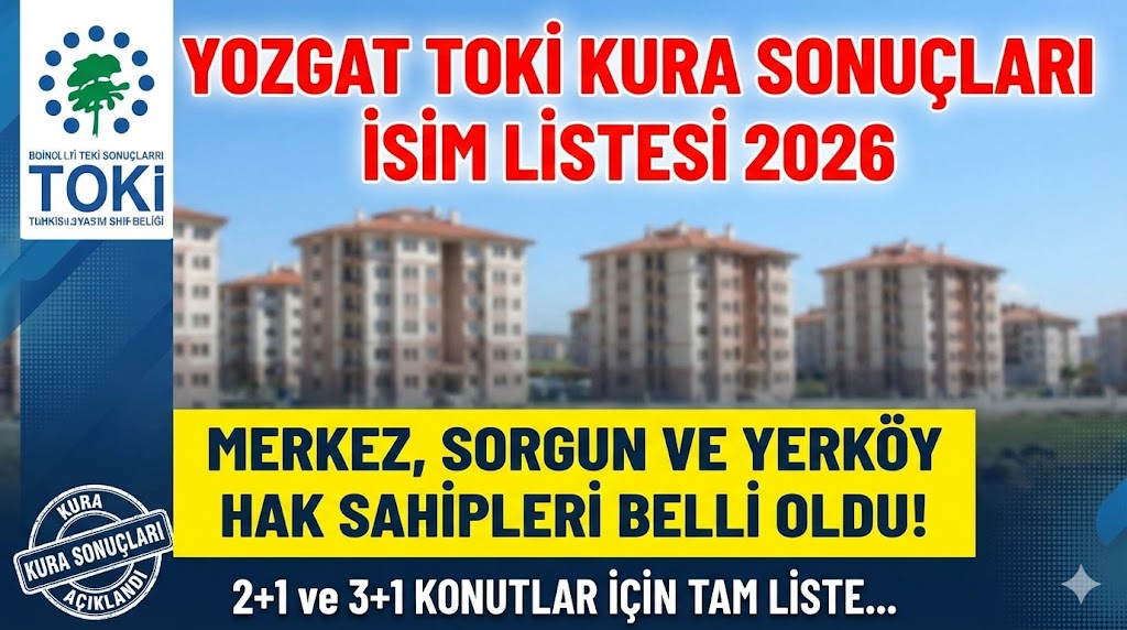 Yozgat TOKİ kura sonuçları isim listesi 2026: Merkez, Sorgun ve Yerköy 2+1, 3+1 hak sahipleri