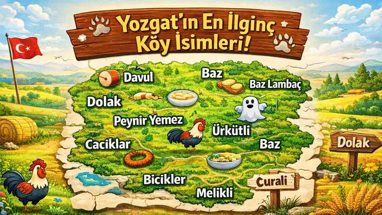 Yozgat’ın en ilginç köy isimleri haritası gündem oldu: Davul’dan Ürkütili’ye Gülümseten Detaylar