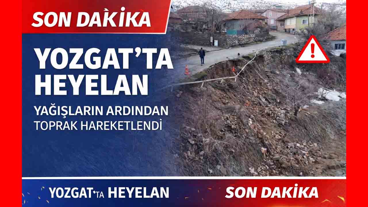 Yozgat’ta Toprak Kayması:  Yolun Bir Bölümü Çöktü