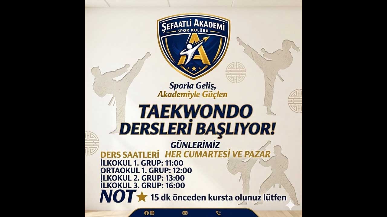 Şefaatli Akademi Spor Kulübü’nden Çocuklara Taekwondo Eğitimi Başlıyor