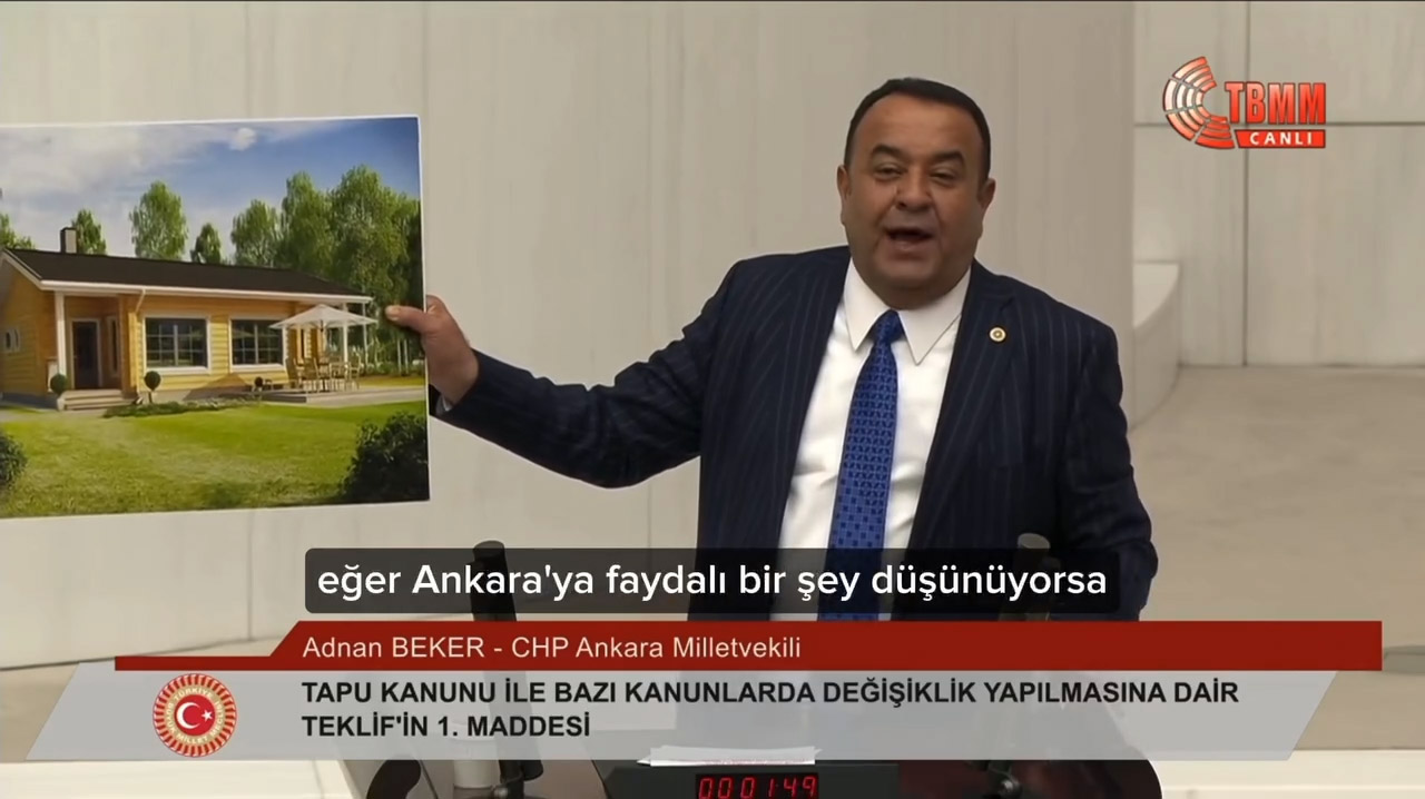 CHP Ankara Milletvekili Yozgatlı hemşehrimiz Adnan Beker’den TBMM’de Hobi Bahçeleri Çıkışı