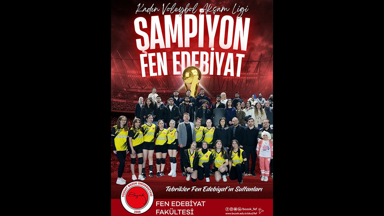 Bozok Üniversitesi Fen Edebiyat Fakültesi Namağlup Şampiyon Oldu