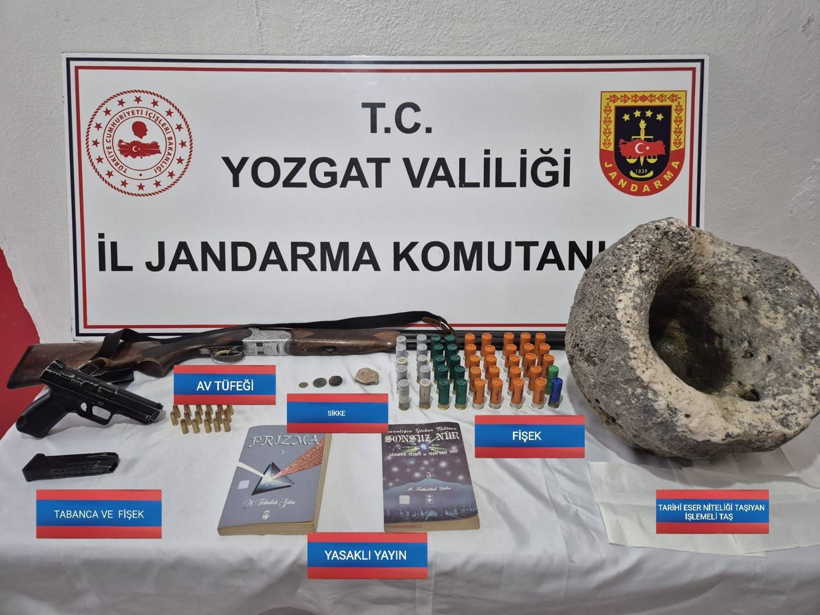 Yozgat’ta Kaçak Kazı Operasyonu: Silah ve Tarihi Eserler Ele Geçirildi