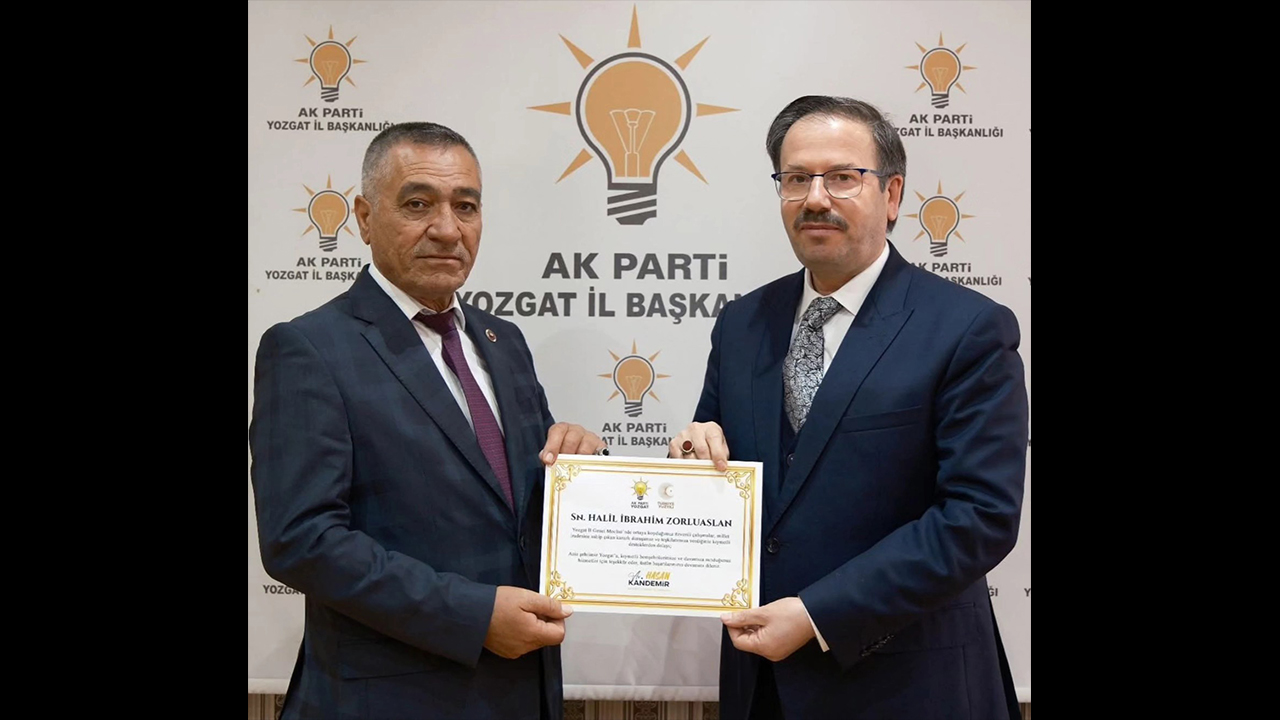 Boğazlıyan’da Hizmet Takdiri: Halil İbrahim Zorluarslan’a Teşekkür Belgesi