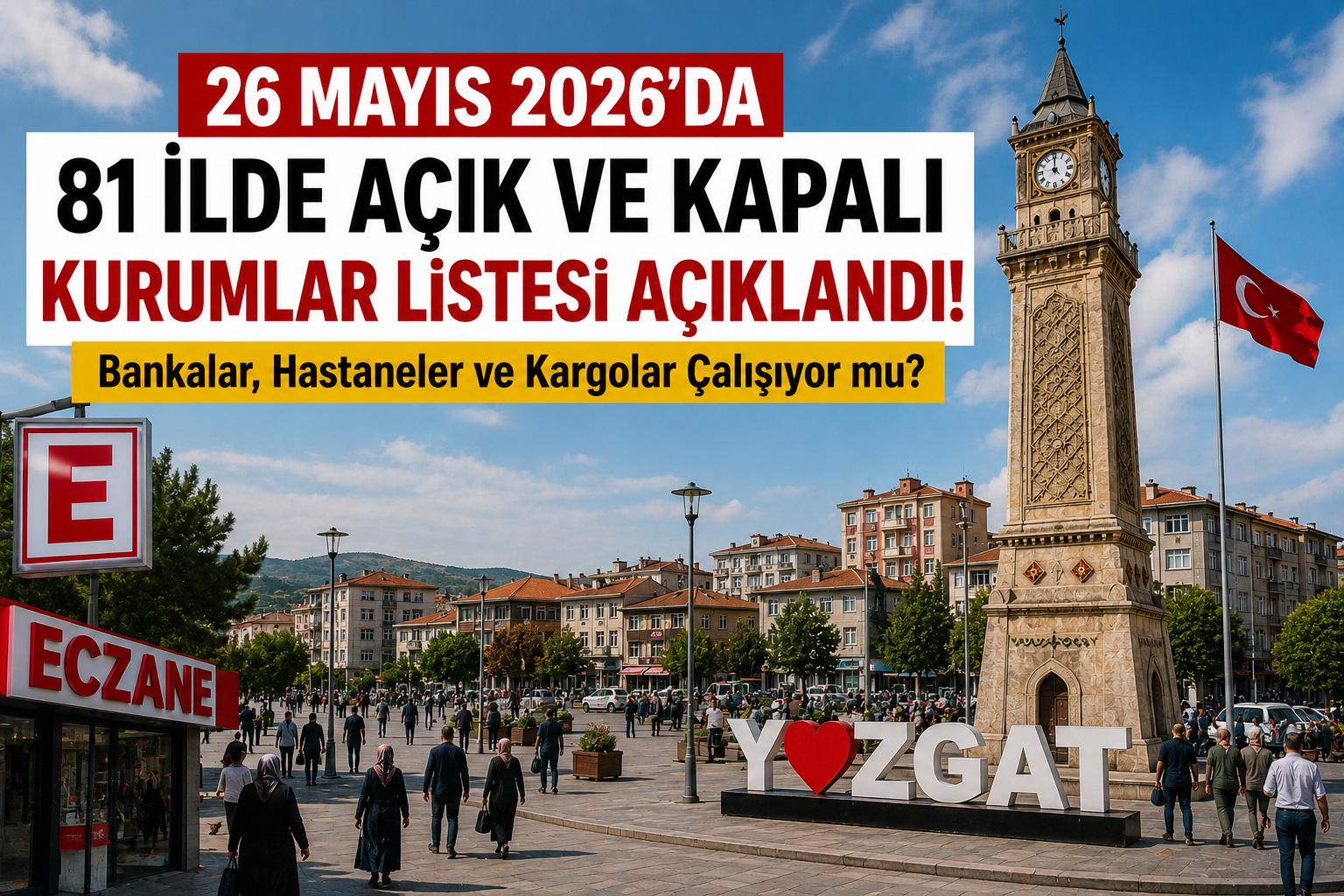 26 Mayıs 2026 Arife Günü Açık Kurumlar Listesi: Banka, Hastane ve Kargo Durumu