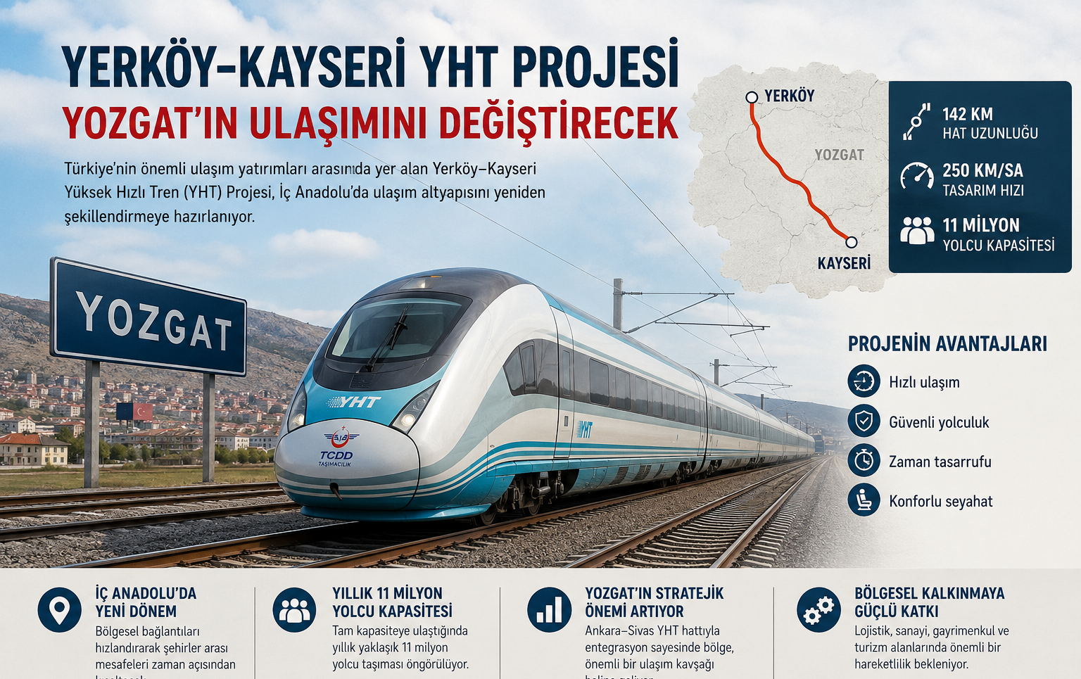 Yerköy–Kayseri YHT Projesi Yozgat’ın Ulaşımını Değiştirecek