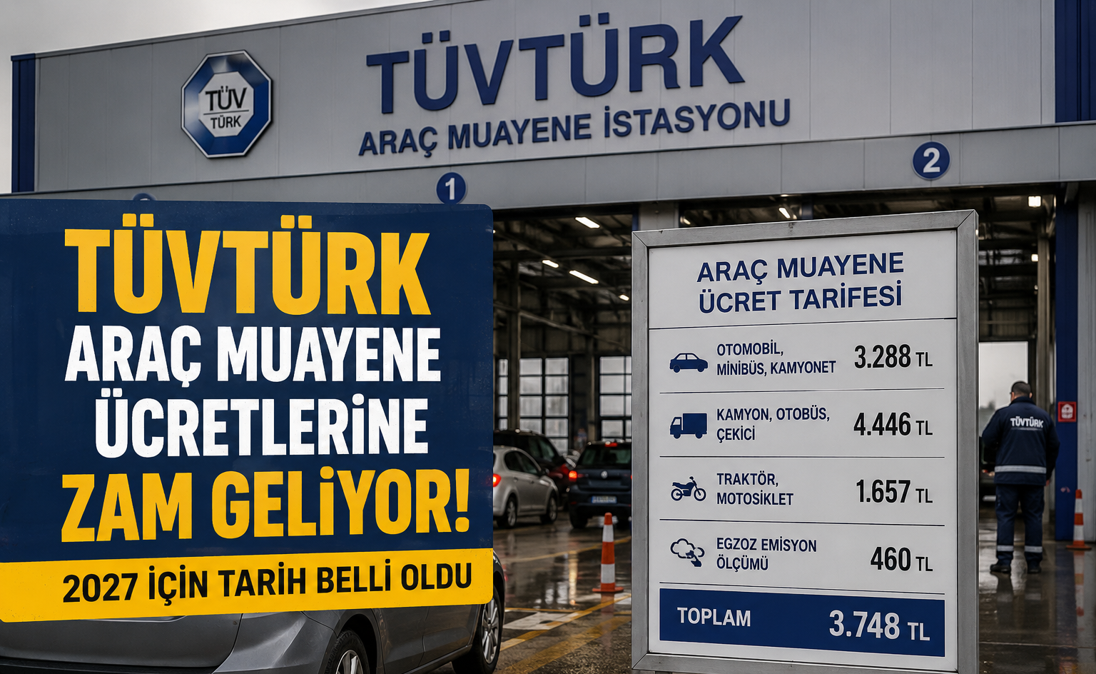 TÜVTÜRK Araç Muayene Ücretlerine Zam Geliyor: 2027 İçin Tarih Belli Oldu