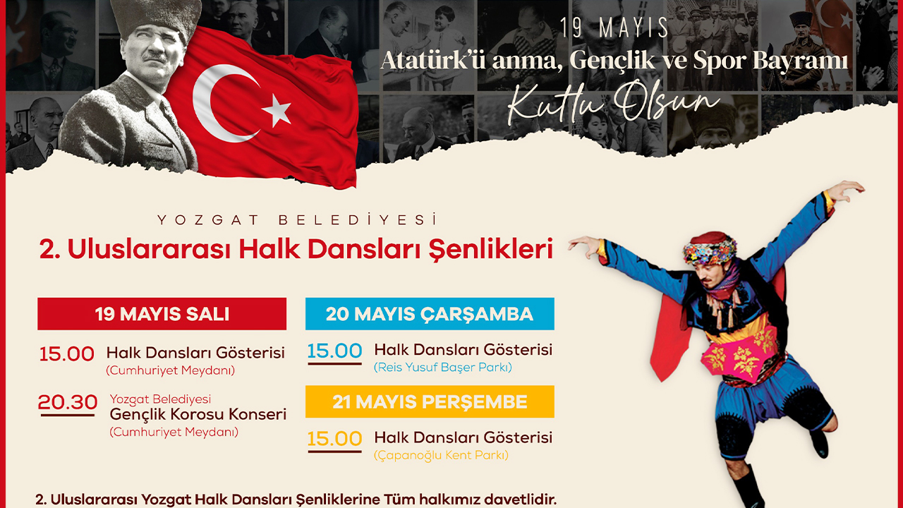 Yozgat’ta 19 Mayıs Coşkusu Halk Dansları Şenliğiyle Zirveye Çıkıyor