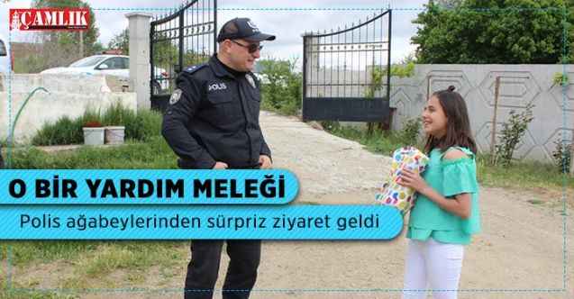 Polis ağabeylerinden sürpriz ziyaret geldi…  O BİR YARDIM MELEĞİ