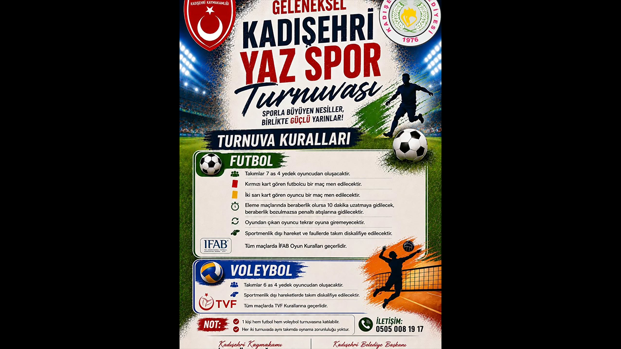 Yozgat Kadışehri Yaz Spor Turnuvası 2026 Başlıyor