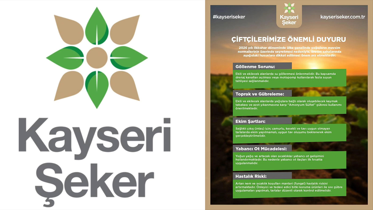 Kayseri Şeker’den Çiftçilere Yağış Uyarısı! 2026 İlkbaharında Tarımsal Risklere Dikkat Çekildi