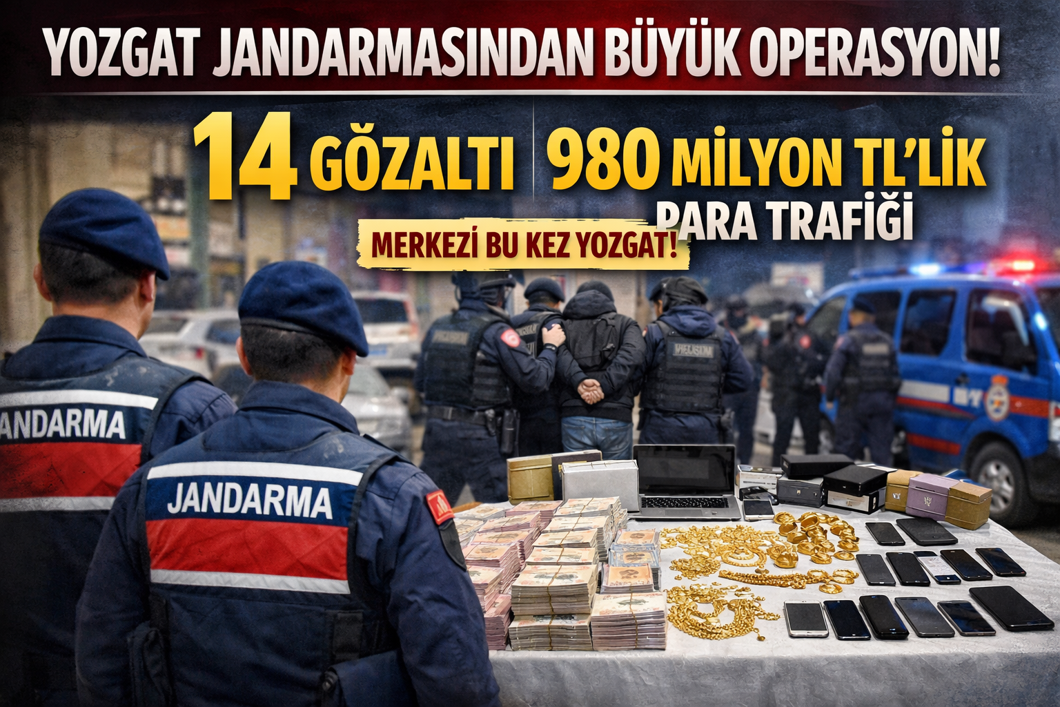 Yozgat Jandarmasından Büyük Operasyon: 14 Gözaltı, 980 Milyon TL’lik Para Trafiği