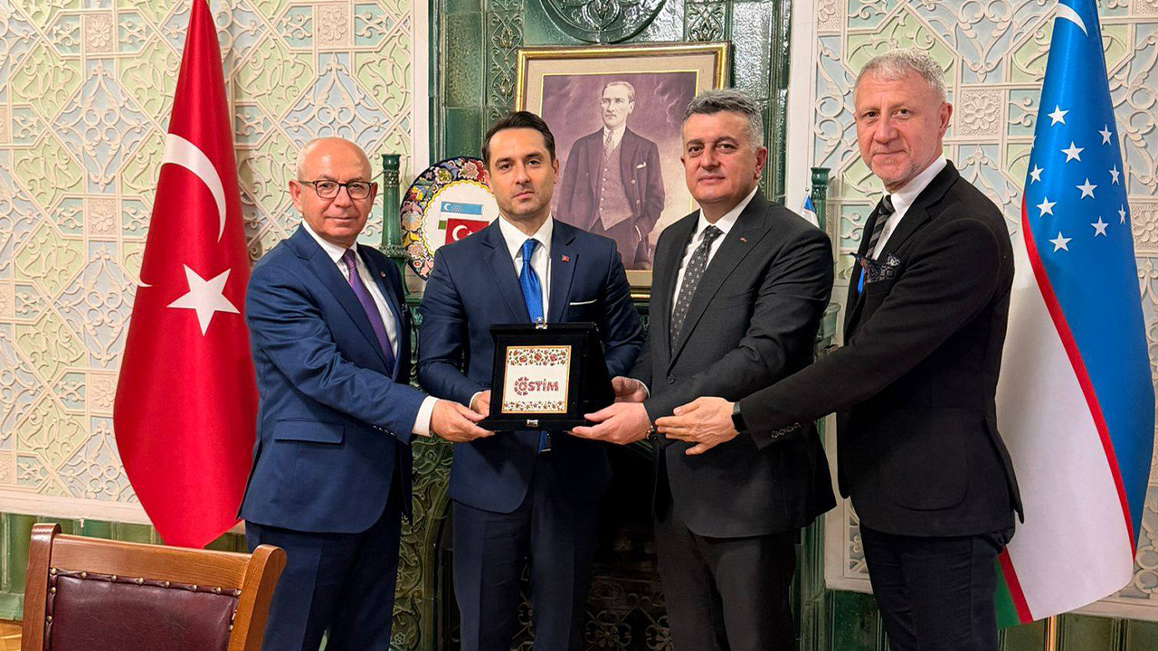 OSTİM Heyeti Taşkent Büyükelçi Ufuk Ulutaş ile Buluştu
