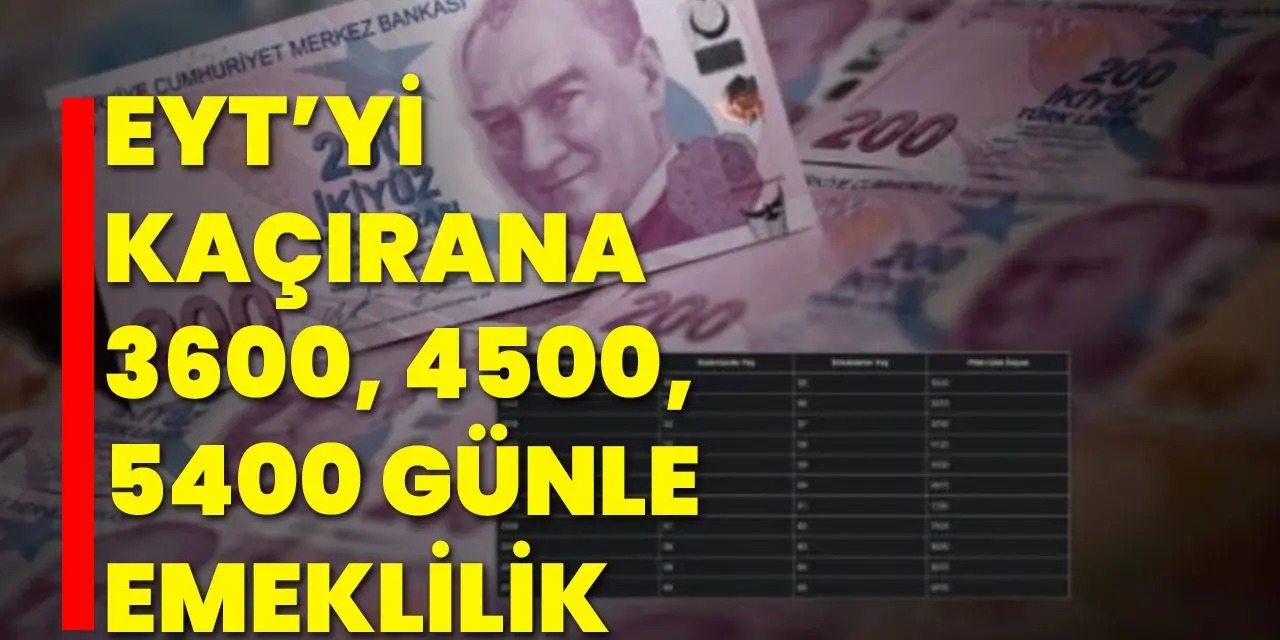 SGK’dan Kısmi Emeklilik Formülü: 3600, 4500 ve 5400 Günle Emeklilik