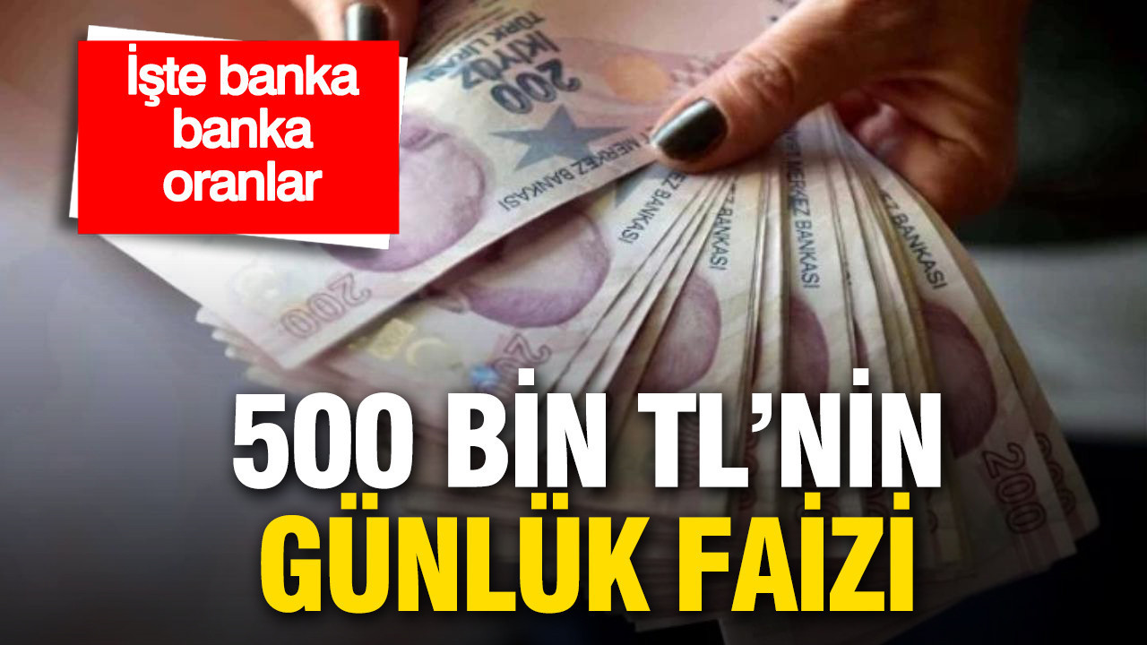 500 Bin TL’nin Günlük Faiz Getirisi Belli Oldu: Banka Banka Güncel Kazanç