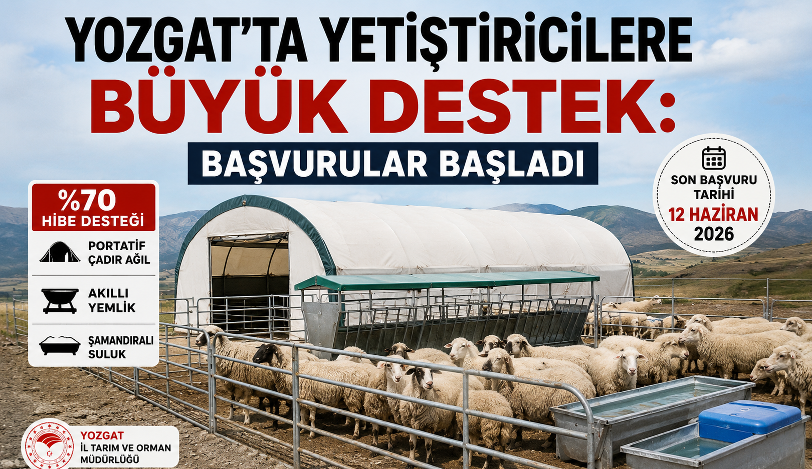 Yozgat'ta Yetiştiricilere Büyük Destek: Başvurular Başladı