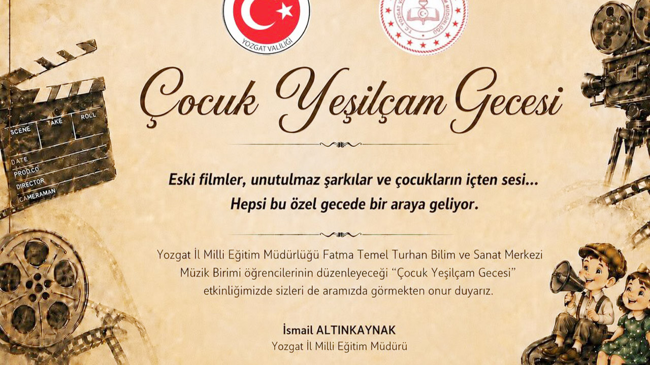 Yozgat’ta Nostalji Rüzgarı: Çocuk Yeşilçam Gecesi Sanatseverlerle Buluşuyor