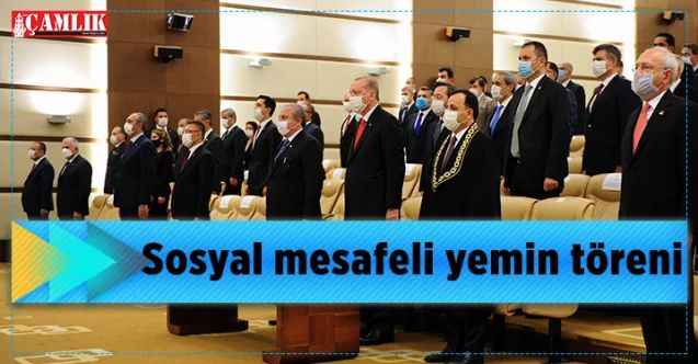 Sosyal mesafeli yemin töreni