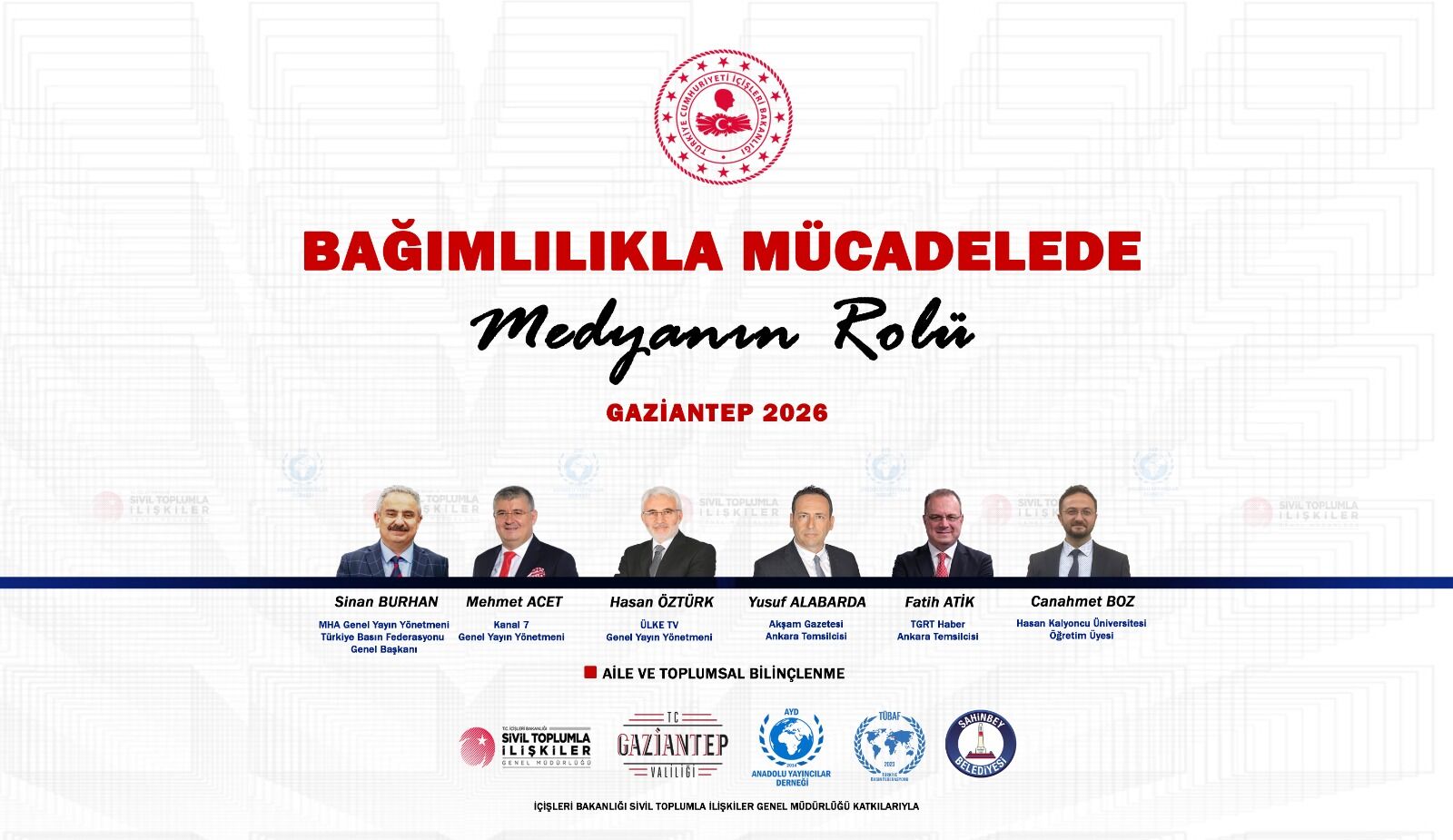 Gaziantep’te Bağımlılıkla Mücadelede Medyanın Rolü Paneli Düzenlenecek