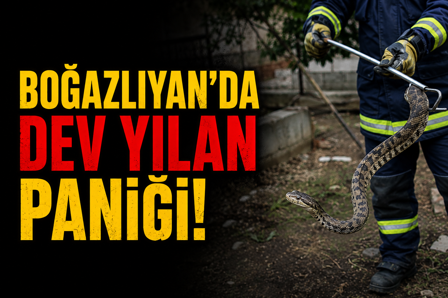 Yozgat Boğazlıyan’da Dev Yılan Paniği! Bahçede Görülen 2 Metrelik Yılan Yakalandı