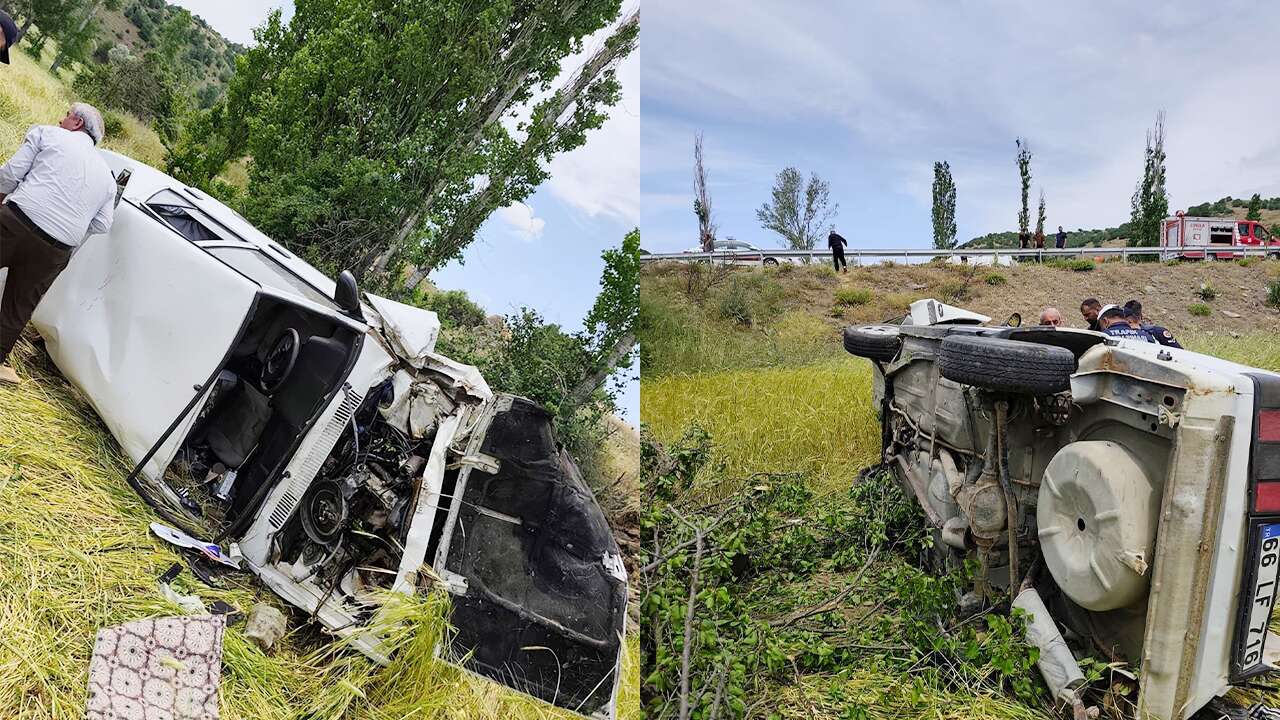 Son dakika: Yozgat’ta takla atan otomobilde 2 kişi yaralandı