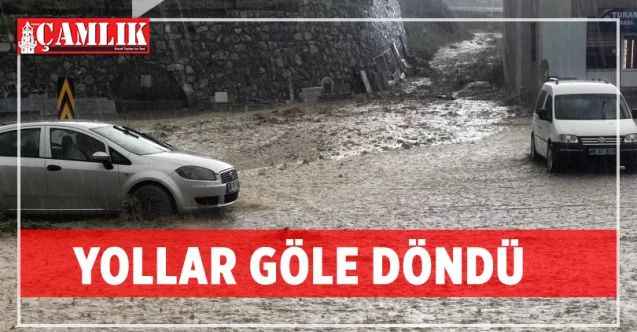 Yozgat’ta sağanak yağış nedeniyle yollar göle döndü
