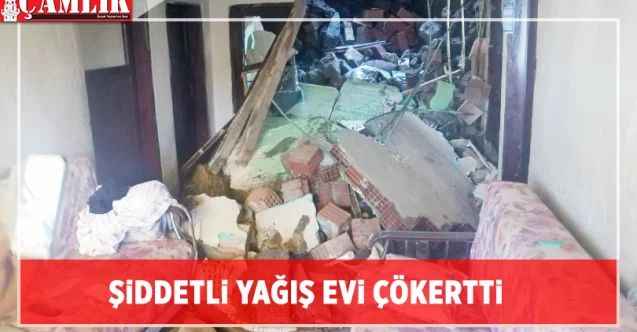 Şiddetli yağış evi çökertti